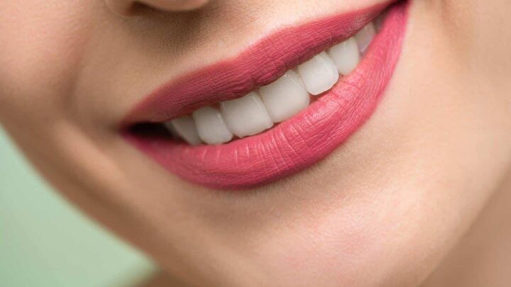Woman With Red Lipstick Smiling